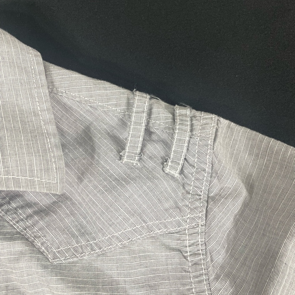 Américan Rag Cie Women Gray Striped Long Sleeve Button Up Shirt Size S - Picture 6 of 11